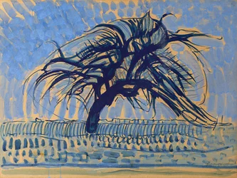 Äppelträd i blått, 1908-09